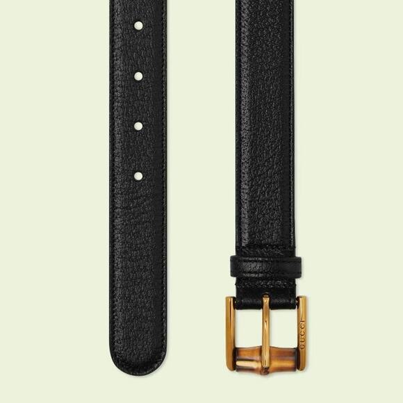 Gucci Waist Belt Women\'s 105/ 42/ L Black Genuine Leather Gold Bamboo Buckle NWT main image 11